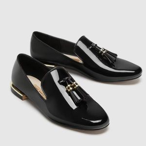 ZARA Faux Patent Leather Tassel Loafers